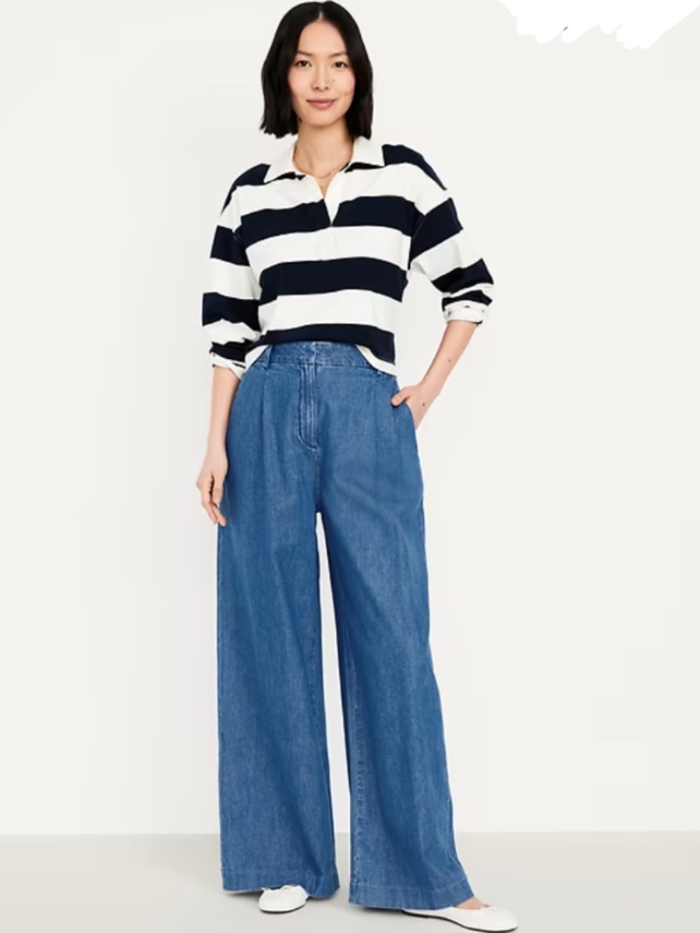 NWT $50 Old Navy Extra High-Waisted Taylor Wide-Leg Trouser Pants in 2 Petite!